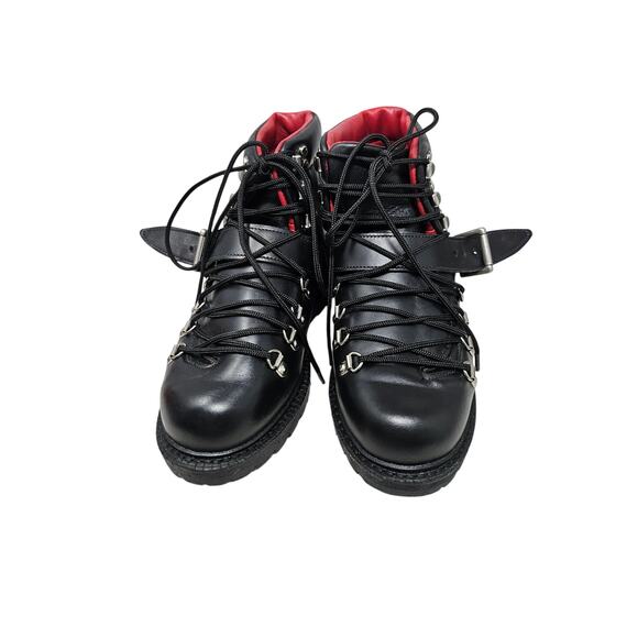Ralph Lauren Jayden Leather Alpine Boots 7 Black Leather Gorpcore Combat Goth main image 5